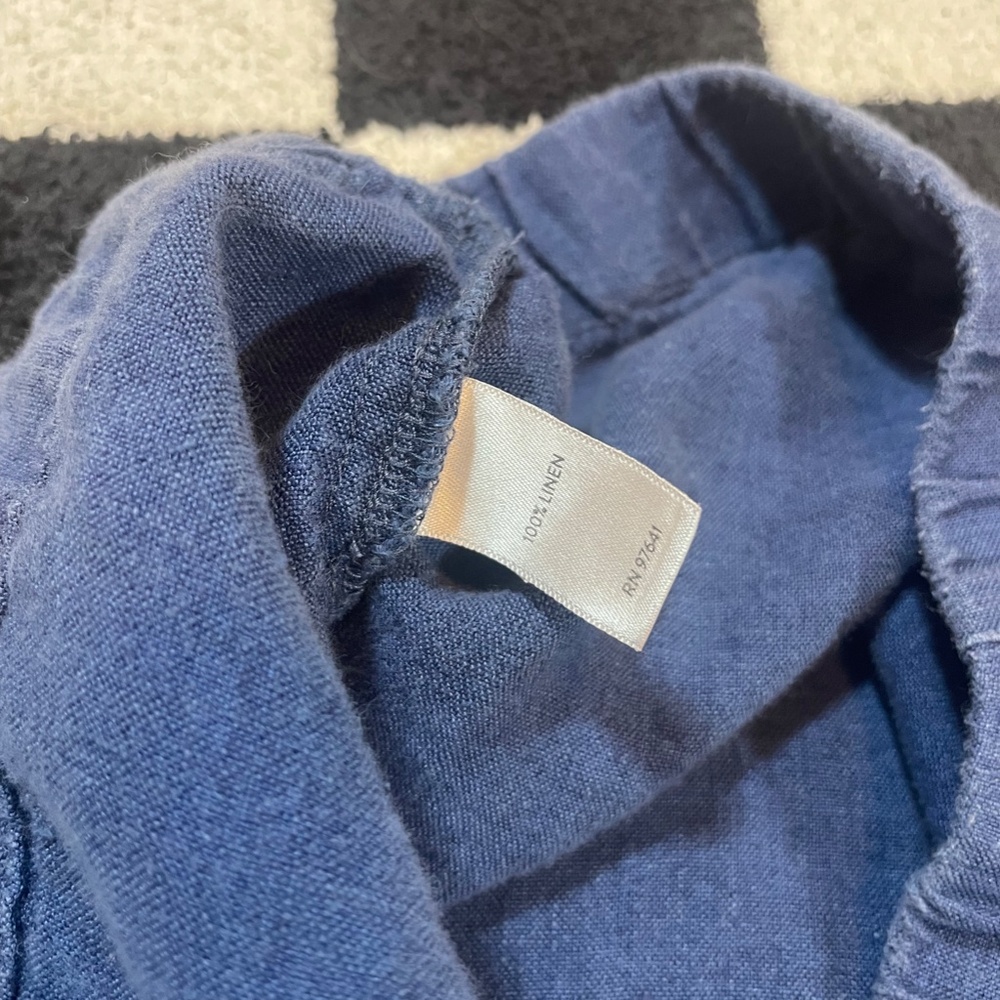j jill blue linen cropped wide leg pants size small - Picture 4 of 5
